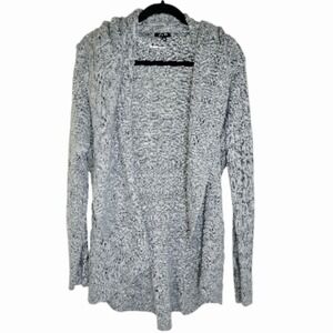APT. 9 Women's Open Front Knit Cardigan Gray‎ Marled Long Sleeve Sweater Size 16